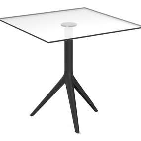 VONDOM - Štvorcový stôl MARI-SOL so sklenenou doskou - rôzne veľkosti (trojnohý podstavec)
