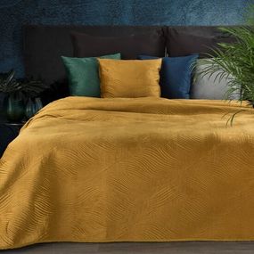 DomTextilu Kvalitný prešívaný prehoz na posteľ žltej farby Šírka: 170 cm | Dĺžka: 210 cm 68603-244185