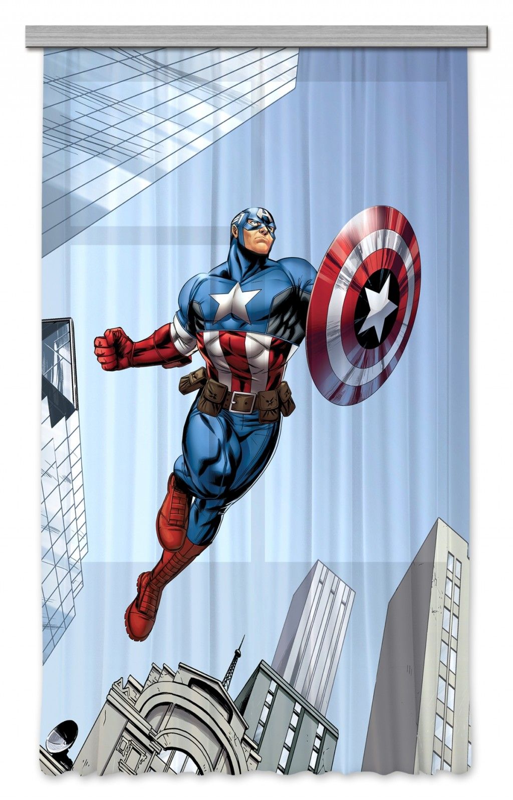 FCS L 7127 AG Design textilný foto záves detský obrazový Marvel - Avengers FCSL 7127, veľkosť 140 x 245 cm