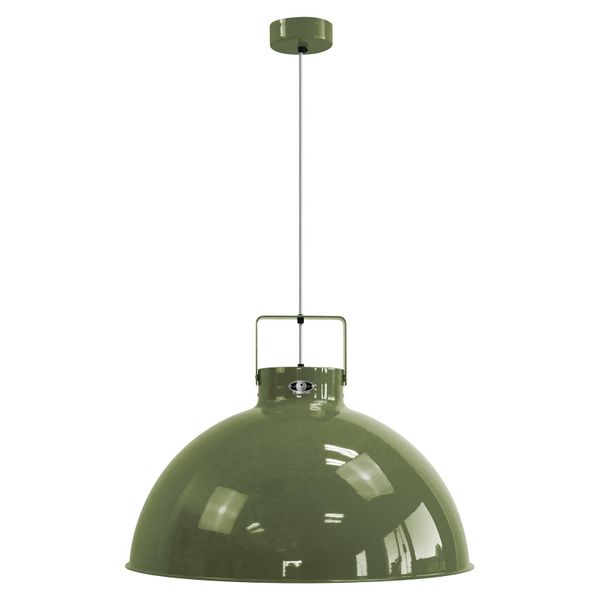 Jieldé Dante D675 závesná lampa olivová Ø 67, 5 cm, Obývacia izba / jedáleň, hliník, E27, 100W, K: 49cm