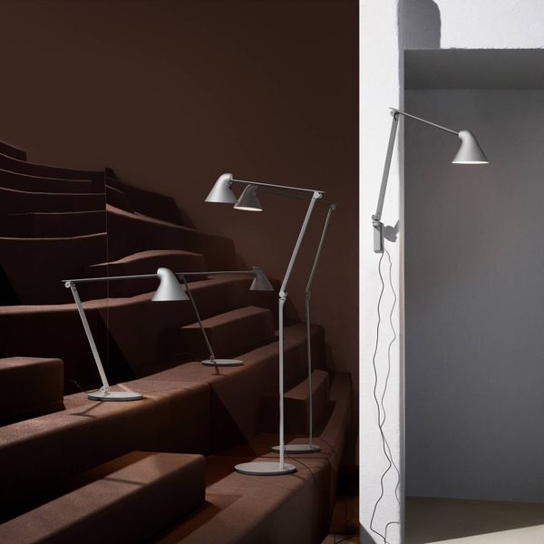 Louis Poulsen NJP stojaca LED 3 000 K tmavosivá, Obývacia izba / jedáleň, anodizovaný hliník, oceľ, 10W, K: 121.8cm