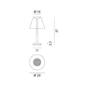 Rotaliana Dina T1 stolná LED lampa biela/bronzová, Obývacia izba / jedáleň, plast, hliník, 8.2W, K: 37cm