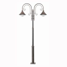 FARO BARCELONA Stĺpové svietidlo Nautica, 2-pl., železo, sklo, E27, 12W, L: 109 cm, K: 225cm