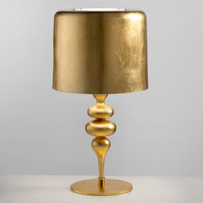 Masiero Stolová lampa Eva TL3+1G 75 cm, zlatá, Obývacia izba / jedáleň, kov, živica, sklo, K: 75cm