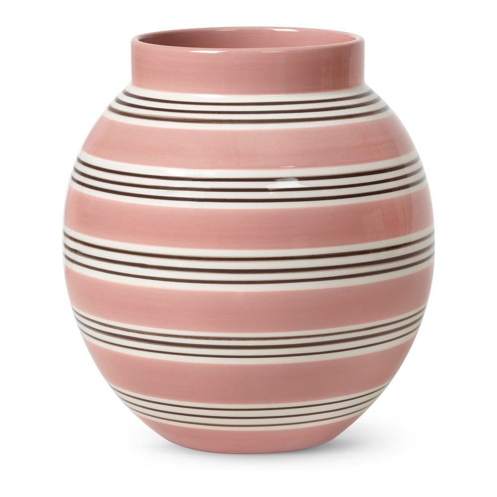 Ružovo-biela porcelánová váza Kähler Design Nuovo, výška 20,5 cm