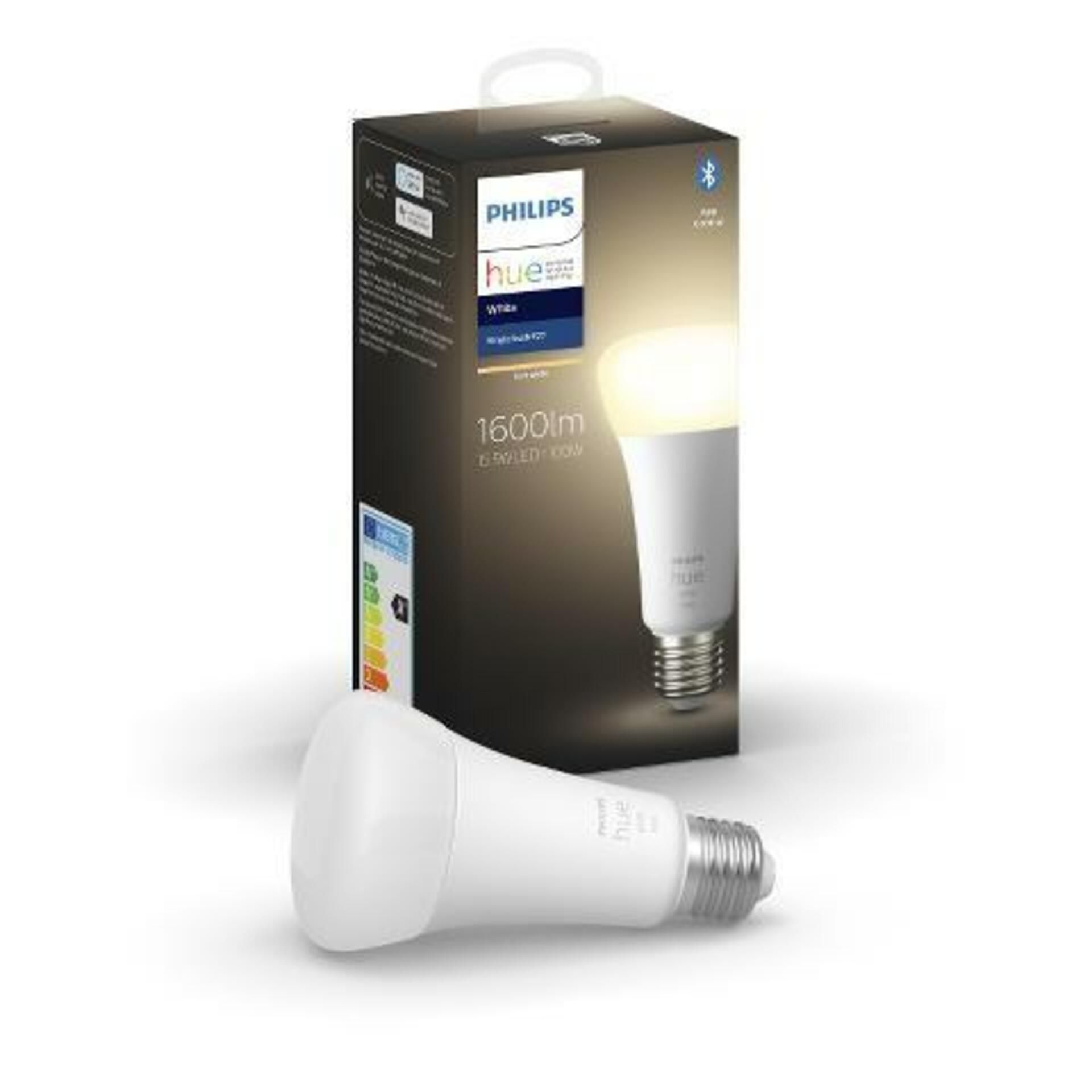 PHILIPS HUE Hue LED stmívatelná žárovka Philips White BT 8719514343320 E27 A67 15,5W 1600lm 2700K