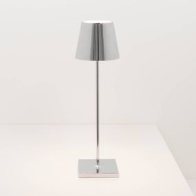 Zafferano Poldina lampa na batérie dekór chróm, Obývacia izba / jedáleň, hliník, polykarbonát, 2.2W, K: 38cm