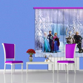 FCS XL 4303 AG Design textilný foto záves detský delený obrazový Frozen All - Ľadové Kráľovstvo FCSXL 4303, veľkosť 180 x 160 cm