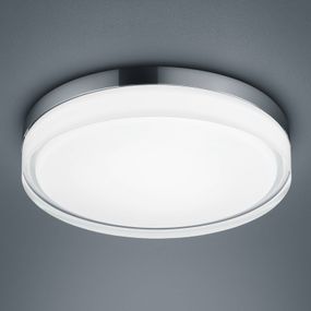 Helestra Tana stropné LED svietidlo chróm, Ø 33 cm, Obývacia izba / jedáleň, oceľ, sklo čiastočne satinované, 22W, K: 7cm