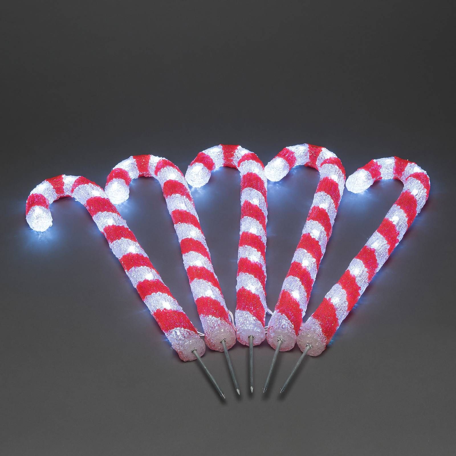 Konstsmide Christmas LED vonkajšia dekorácia sladkosť, 5 kusov, akryl, Energialuokka: F, P: 400 cm