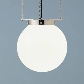 TECNOLUMEN HMB27 závesná lampa, nikel, 25 cm, Obývacia izba / jedáleň, opálové sklo, E27, 75W