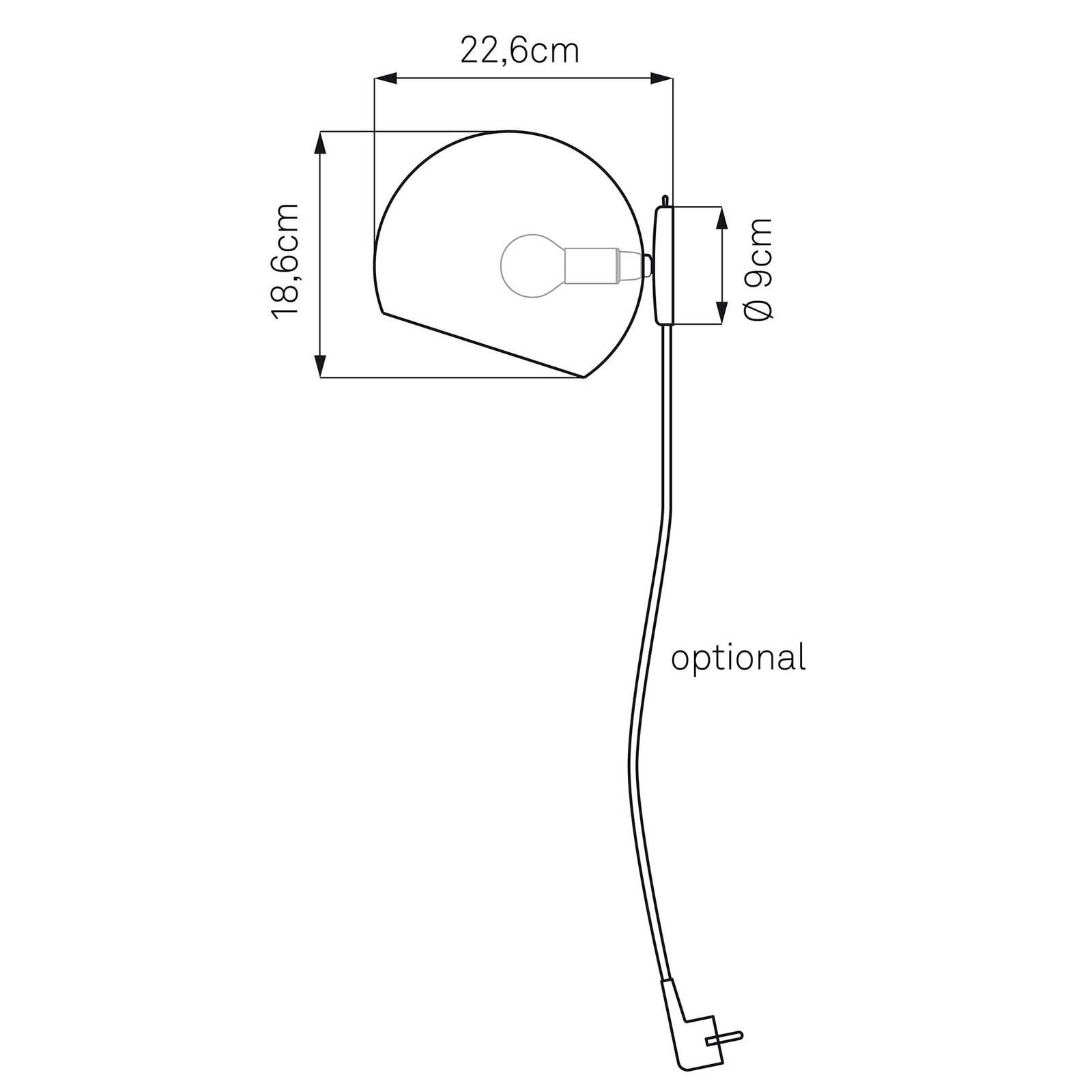 NYTA Nyta Tilt Globe Wall Short so zástrčkou, čierne, Obývacia izba / jedáleň, hliník, E14, 46W, L: 20 cm, K: 18.6cm