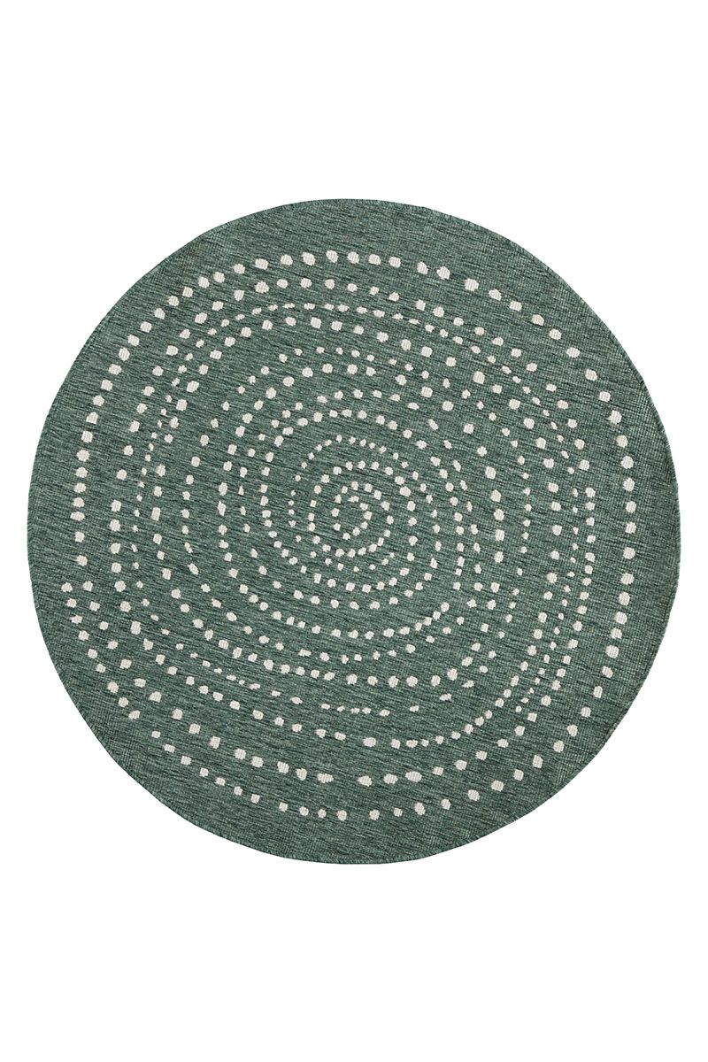 Kusový koberec Northrugs Twin 103111 Green Cream Ø 140 cm