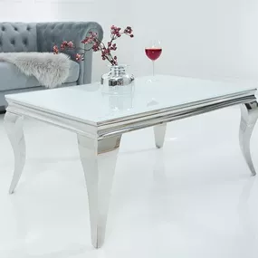 Konferenčný stolík Modern Barock 100cm/ biely- strieborný