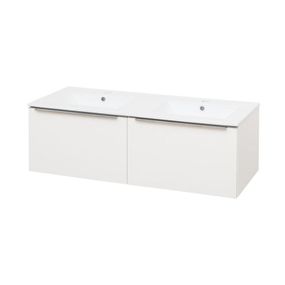 MEREO - Mailo, kúpeľňová skrinka s keramickým umývadlom 121 cm, biela CN518