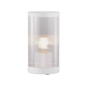 Nordlux Stolová lampa Coupar pre vonkajšiu oblasť, biela, plast, hliník, E27, 25W, K: 25cm