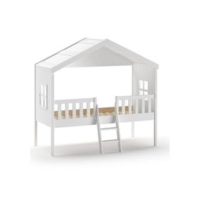 Biela domčeková vyvýšená detská posteľ 90x200 cm Housebed – Vipack