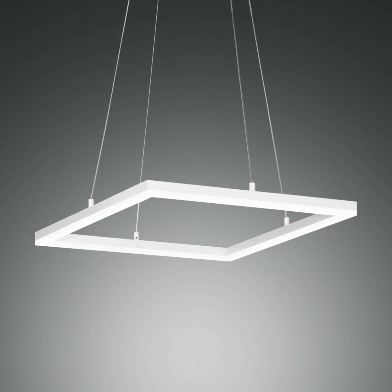 Fabas Luce Závesné LED svietidlo Bard, 42 x 42 cm v bielej, Obývacia izba / jedáleň, kov, plast, 39W, P: 42 cm, L: 42 cm