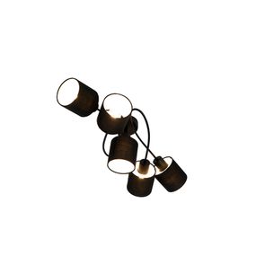 Moderné stropné svietidlo čierne 5-svetlé - Hetta