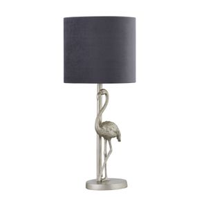 Estila Art-deco dizajnová stolná lampa Flamenco so sivým tienidlom 58cm