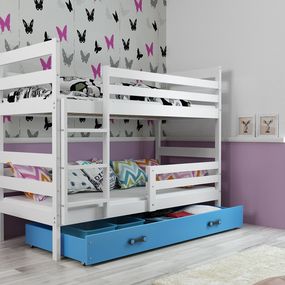 Poschodová posteľ ERIK 2 - 160x80cm - Biela - Modrá