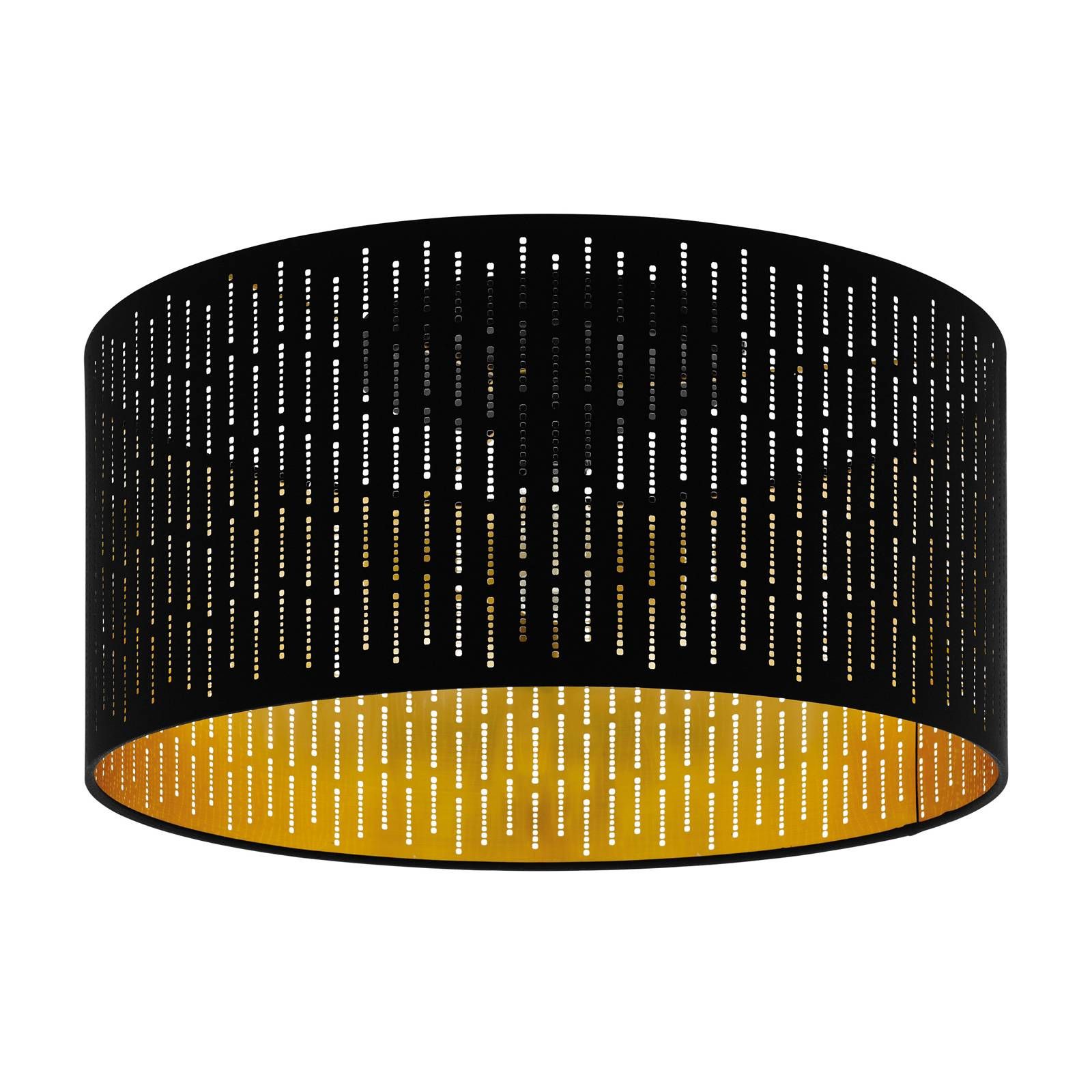 EGLO Stropné svietidlo Varillas v čierno/zlatom, Obývacia izba / jedáleň, textil, oceľ, E27, 40W, K: 24cm