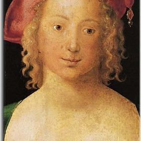 Face a young girl with red beret Obraz zs16528