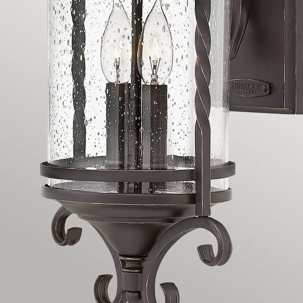 HINKLEY Vonkajšie nástenné svietidlo Casa M, tvar lucerny, hliník, sklo, E14, 40W, L: 24.8 cm, K: 54.1cm