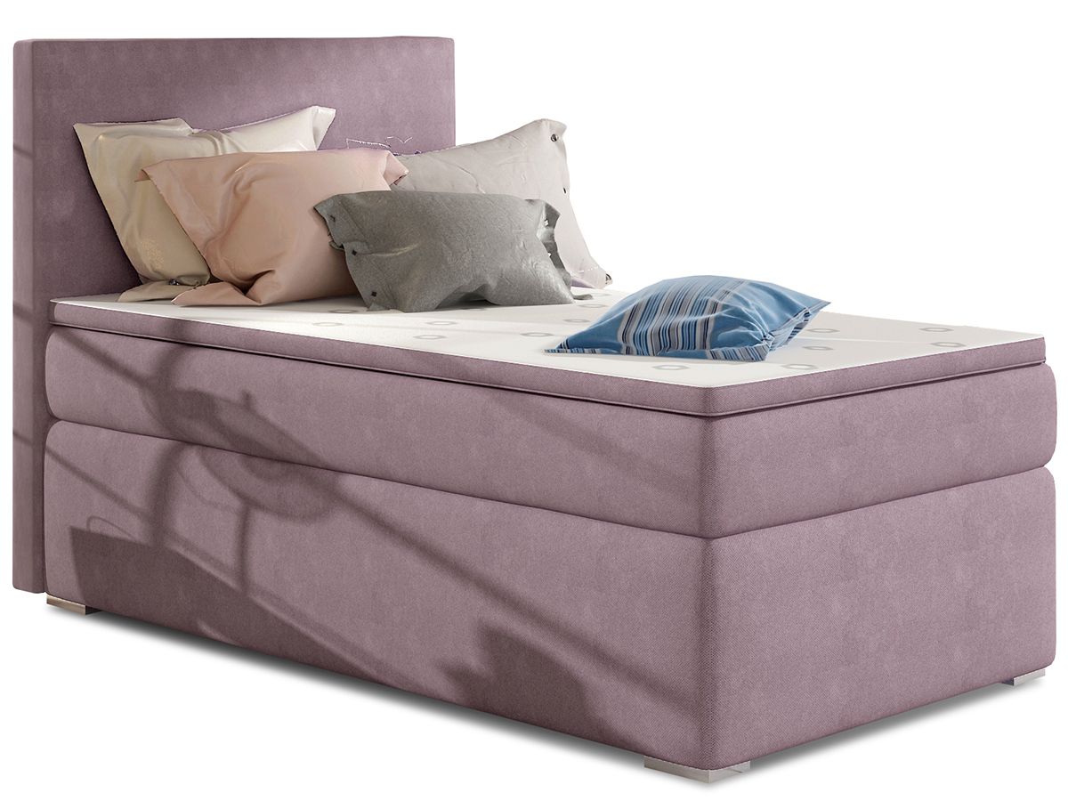 Čalúnená jednolôžková posteľ s úložným priestorom Rodrigo 90 L - fialová