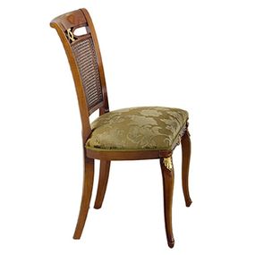 Estila Luxusná rustikálna jedálenská stolička Pasiones s ratanovou opierkou a čalúnenou sedacou časťou s výzdobou 100cm