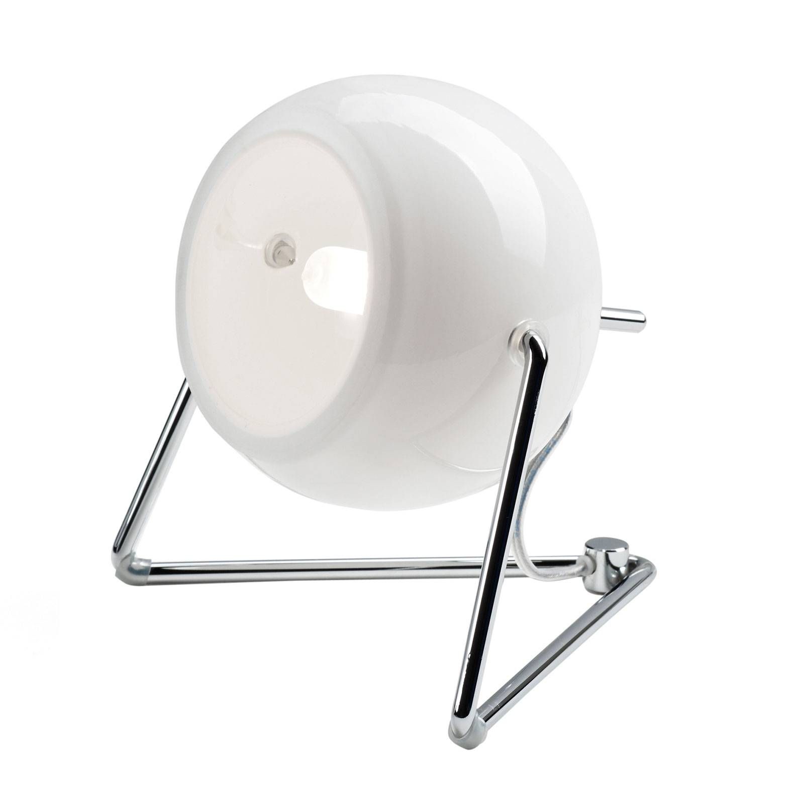 Fabbian Beluga White sklenená stolná lampa Ø 9 cm, Obývacia izba / jedáleň, sklo, kov, G9, 48W, P: 11 cm, L: 11 cm, K: 12.5cm