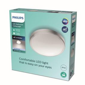 Philips Doris LED CL257 Stropné svietidlo do kúpeľne kruhové 17W/1700lm 313mm 4000K IP44 nikel