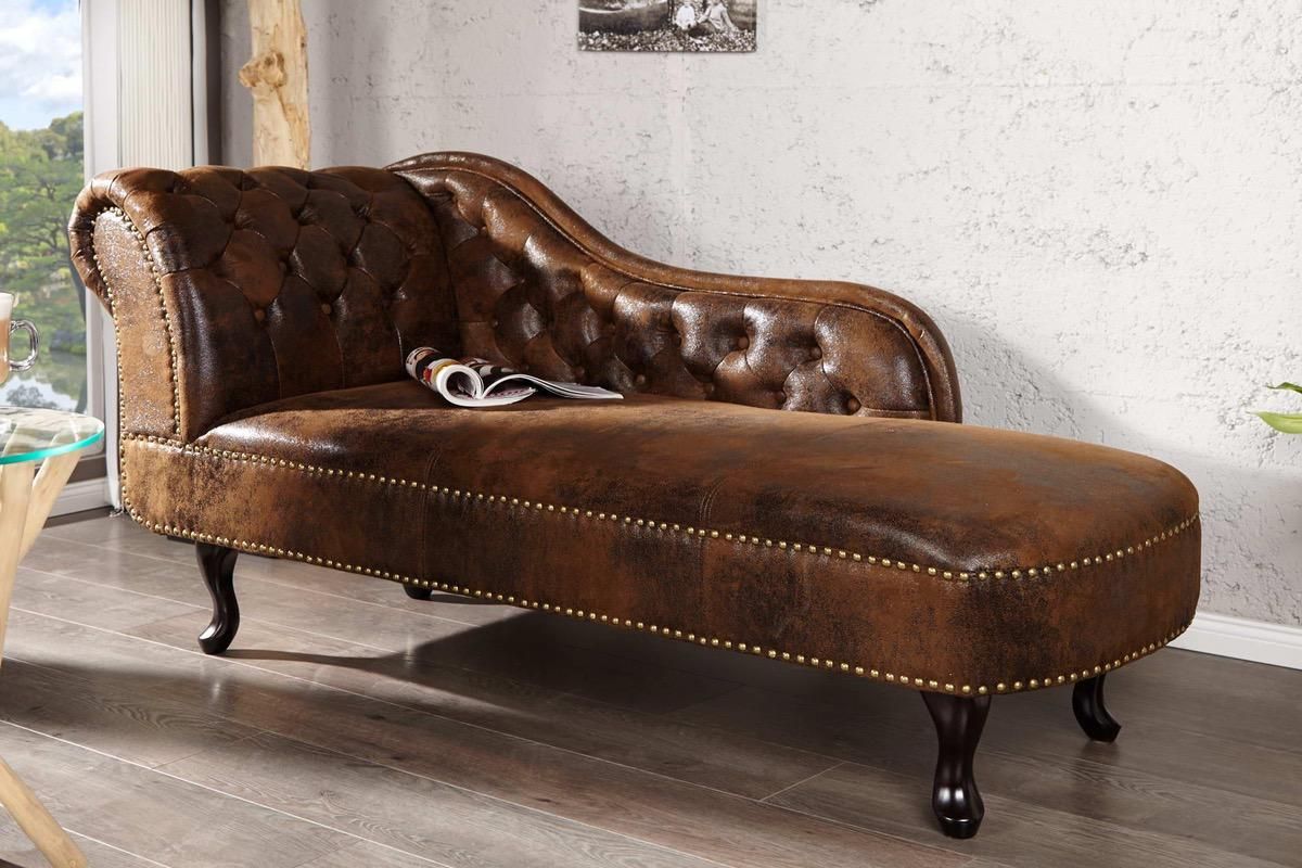 Leňoška Chesterfield Vintage hnedá