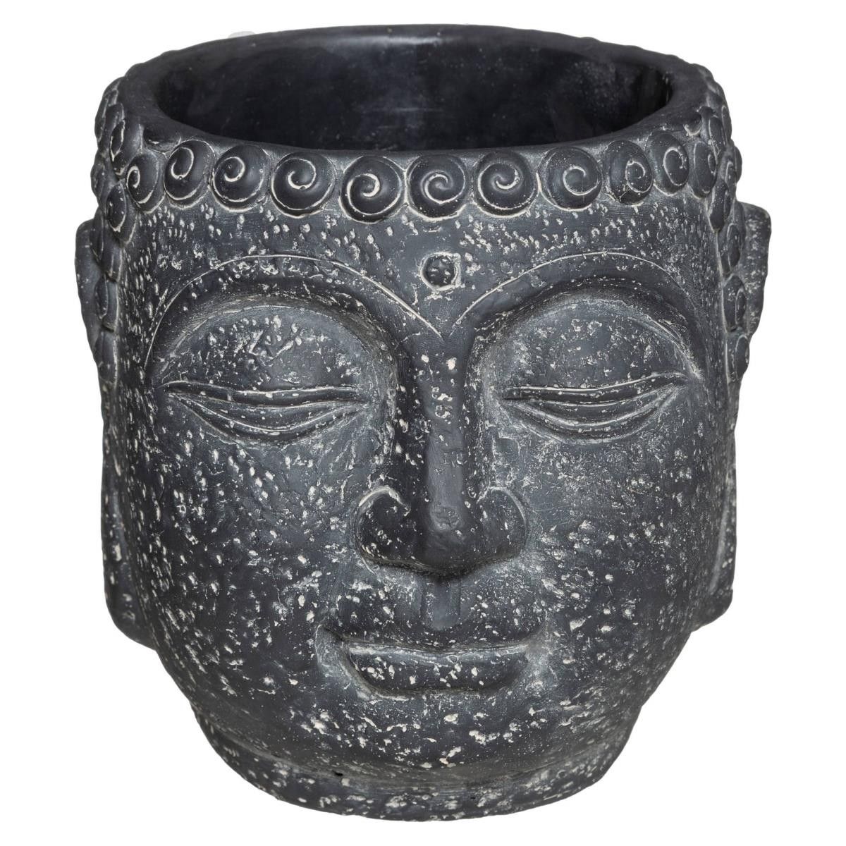 Cementový Buddha kvetináč antracit
