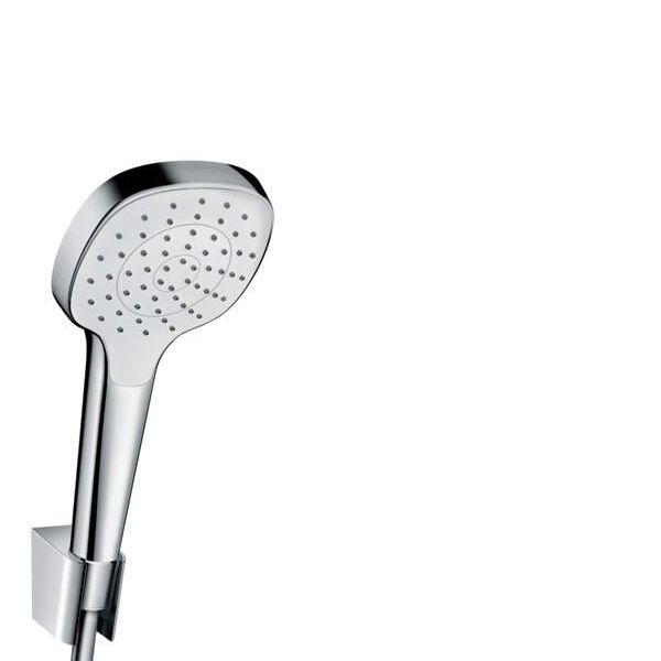 HansGrohe Croma Select E - Ručná sprcha 1jet, s hadicou a držiakom, biela/chróm 26424400