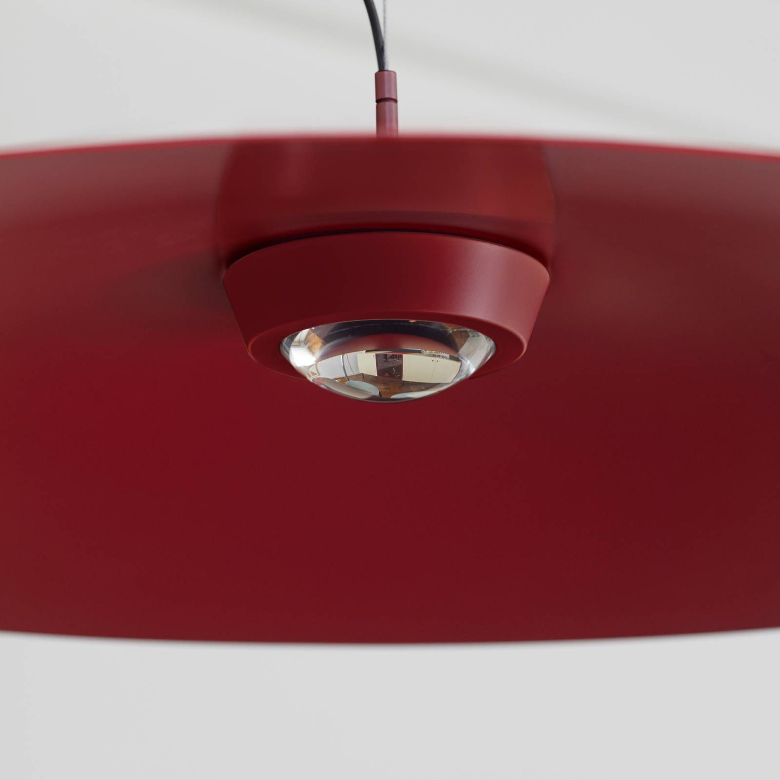 Luceplan Koinè LED svietidlo 927 Ø 37 cm červená, Obývacia izba / jedáleň, hliník, sklo, 19W, K: 8cm