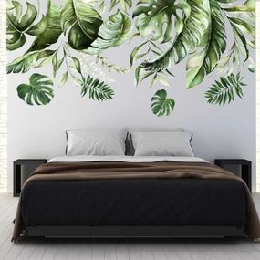 DomTextilu Nálepka na stenu do interiéru s motívom listov rastliny monstera 80 x 160 cm