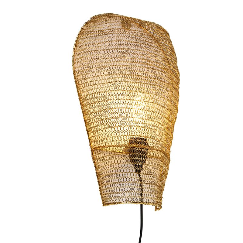 Orientálna nástenná lampa zlatá 45 cm - Nidum