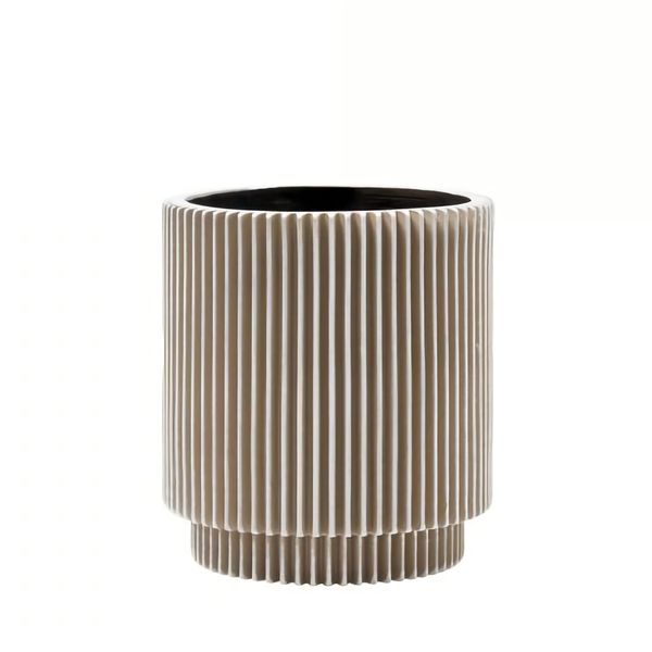 Obal na kvetináč Cylinder Groove, Ivory, 12 cm (S)
