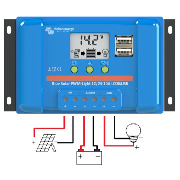 Victron Energy Regulátor nabíjania PWM Victron Energy LCD a USB 12/24V 5A