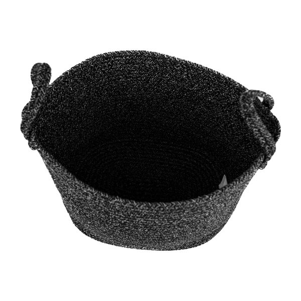 TEMPO-KONDELA TIAGON, pletený kôš, čierna, 30x26 cm