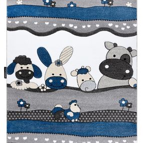 Dywany Łuszczów Detský kusový koberec Petit Farm animals blue - 200x290 cm