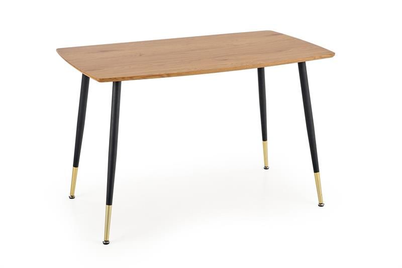 Halmar TRIPOLIS stôl, doska - dub zlatý, nohy - čierna