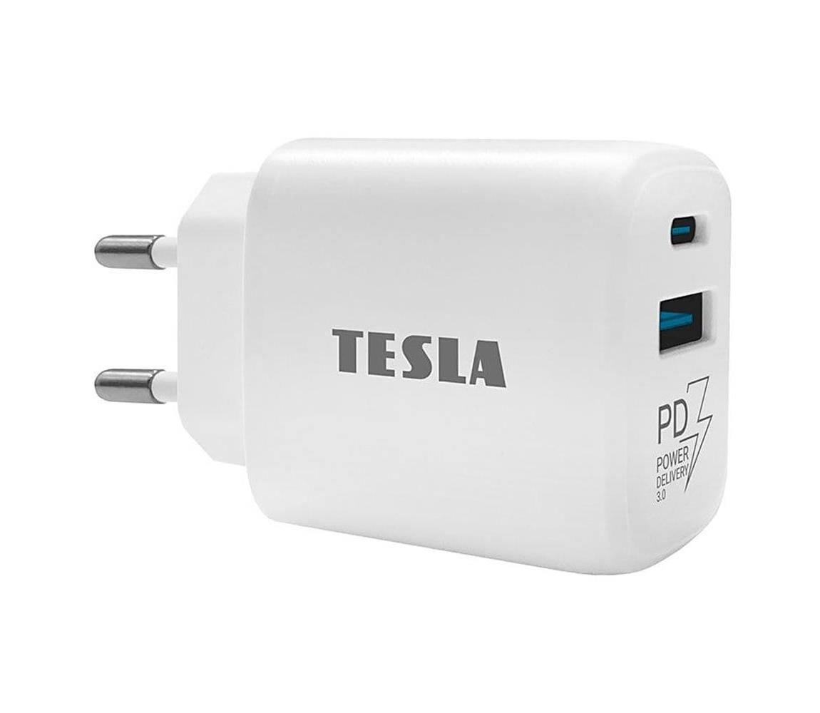 TESLA Electronics - Rychlonabíjací adaptér 25W biela