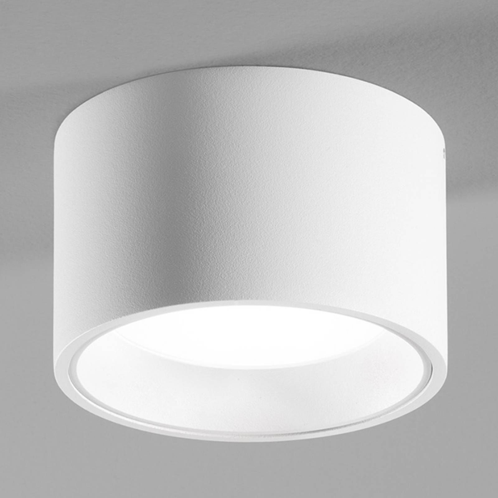 Egger Licht Biele stropné LED svietidlo Ringo s IP54, Chodba, hliník, akryl, 14W, K: 7.5cm