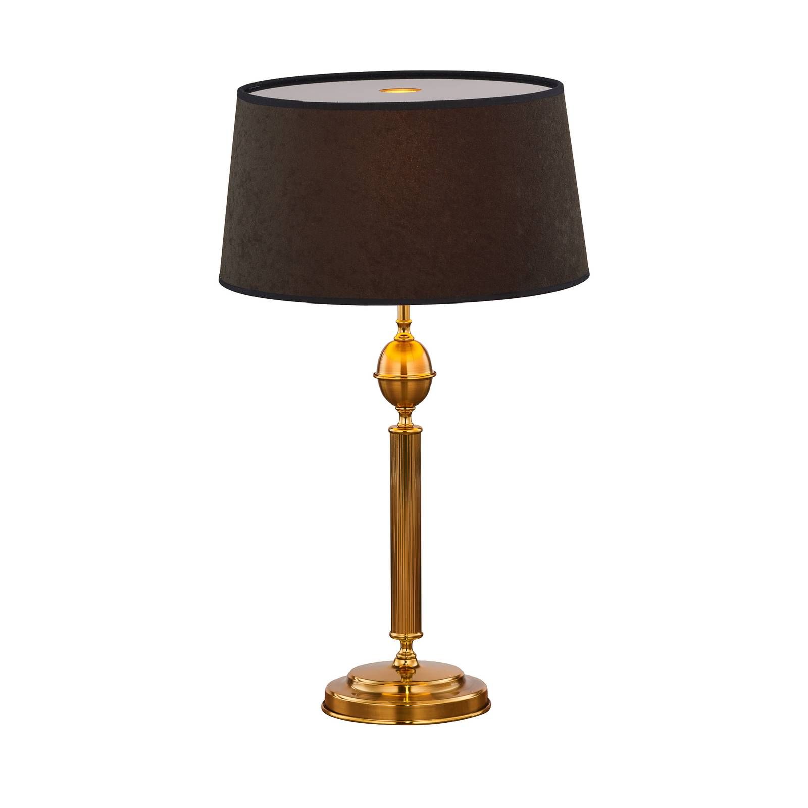 Jupiter Stolová lampa Baranio s látkovým tienidlom, Obývacia izba / jedáleň, mosadz, látka, E27, 60W, K: 60cm