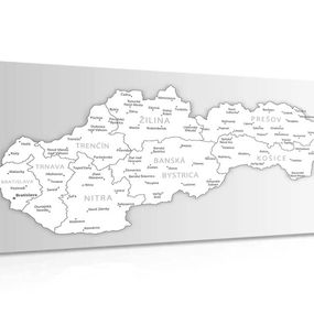 Obraz na korku čiernobiela mapa Slovenska