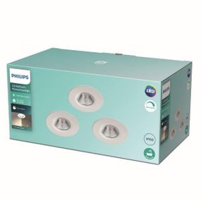Philips Dive SL261 LED kúpeľňové zápustné bodové svietidlo 1x5,5W | 350lm | 2700K | IP65 - set 3 ks, ochrana EyeComfort, biela