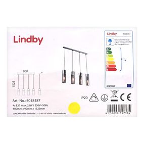 Lindby - Luster na lanku ELEEN 4xE27/25W/230V