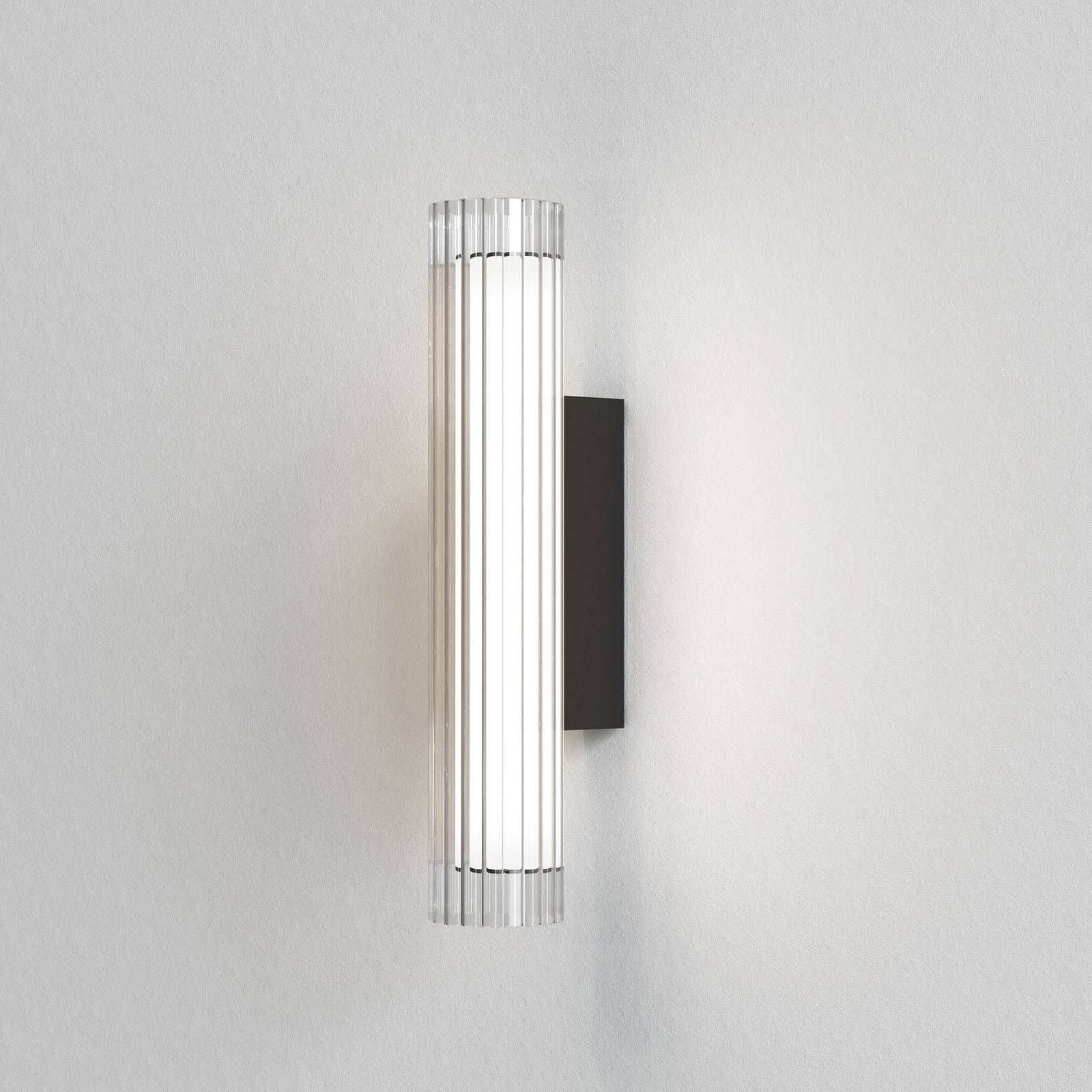 Astro io Wall nástenné LED IP44 čierne 42 cm, Kúpeľňa, borokremičité sklo, kov, 6.5W, Energialuokka: D, L: 8 cm, K: 42cm